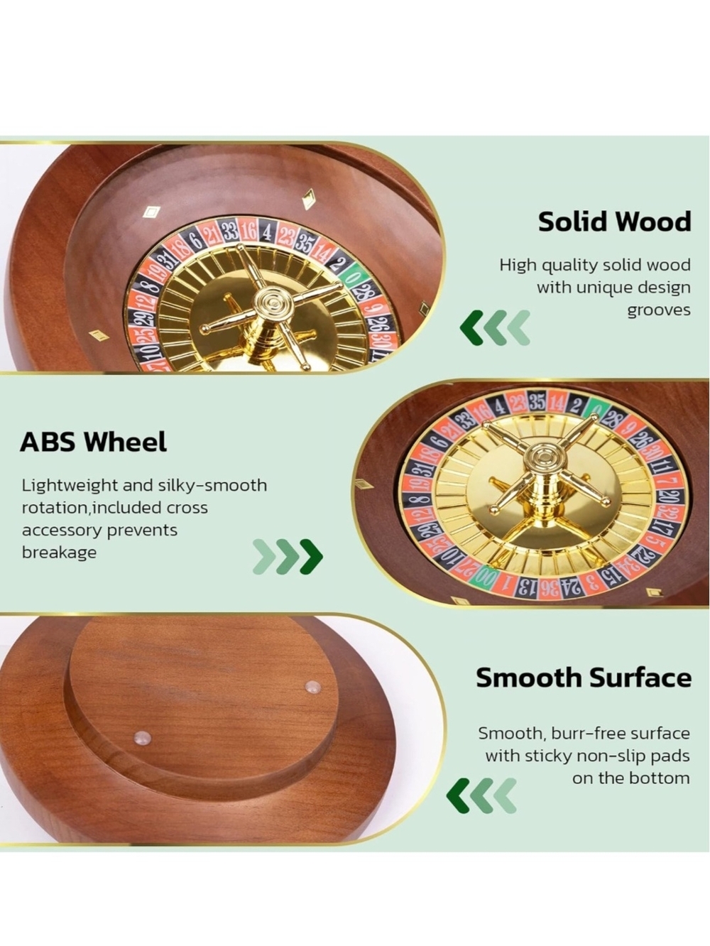 10 Inch Wooden Roulette Wheel, NEW - Picture 6 of 6
